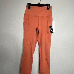 X by Gottex Athletic Workout Yoga Inter-luxe Capri Peach Skin Legging Canyon XS